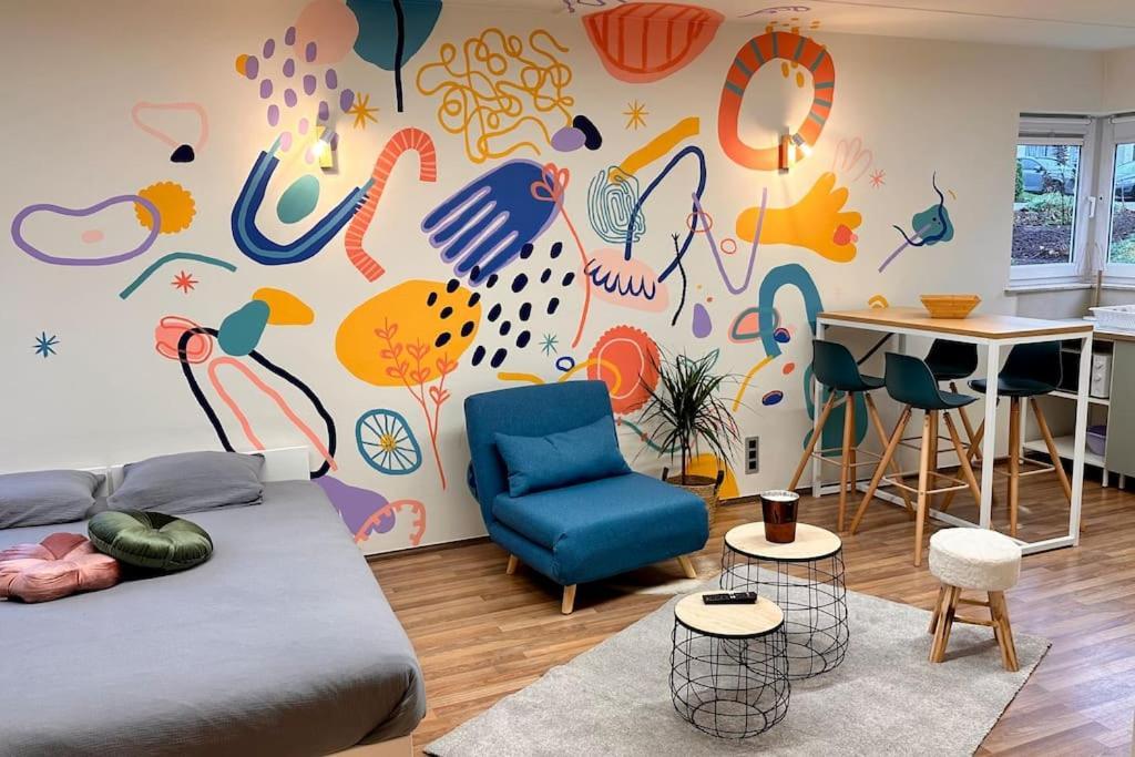 Péruwelz La Fresque D'Heloise - Appartement 1 Chambre 2 Lits Doubles מראה חיצוני תמונה